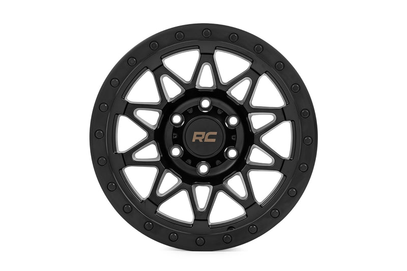 Rough Country 78 Series Wheel | Simulated Beadlock | Black | 17x8.5 | 5x5 | +0mm