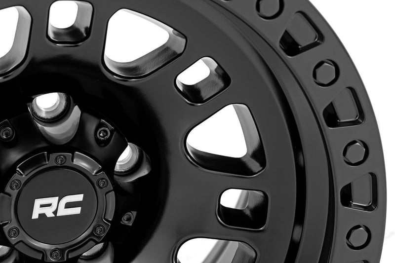 Rough Country 82 Series Wheel | One-Piece | Semi Gloss Black | 17x9 | 5x5 | -12mm