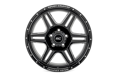 Rough Country Rough Country 92 Series Wheel | Machined One-Piece | Gloss Black | 18x9 | 6x5.5 | +0mm