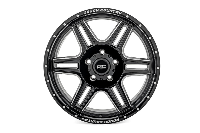 Rough Country Rough Country 92 Series Wheel | Machined One-Piece | Gloss Black | 18x9 | 6x5.5 | +0mm