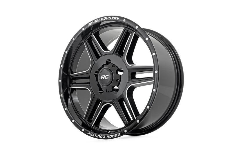 Rough Country Rough Country 92 Series Wheel | Machined One-Piece | Gloss Black | 18x9 | 6x5.5 | +0mm