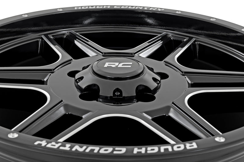 Rough Country Rough Country 92 Series Wheel | Machined One-Piece | Gloss Black | 18x9 | 6x5.5 | +0mm