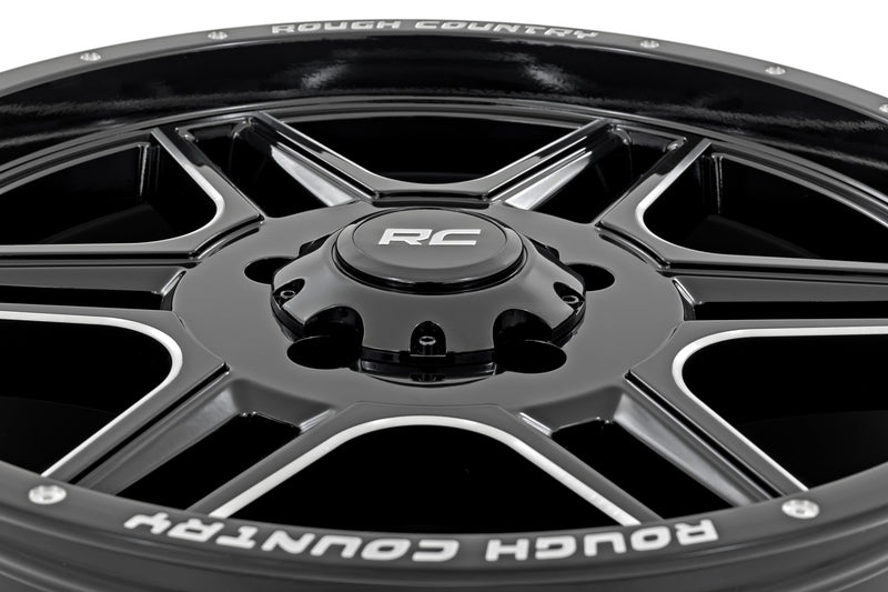 Rough Country 92 Series Wheel | Machined One-Piece | Gloss Black | 20x9 | 5x5.5 | +0mm
