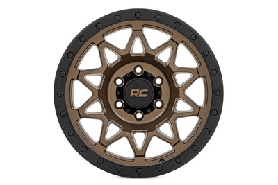 Rough Country 78 Series Wheel | Simulated Beadlock | Bronze/Black | 18x9 | 5x5 | 0mm