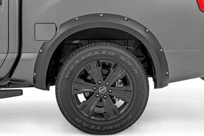 Rough Country Pocket Fender Flares | KH3 Super Black | Nissan Titan 2WD/4WD (2017-2024)