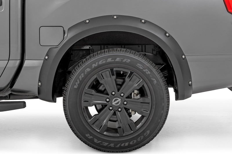 Rough Country Pocket Fender Flares | KH3 Super Black | Nissan Titan 2WD/4WD (2017-2024)