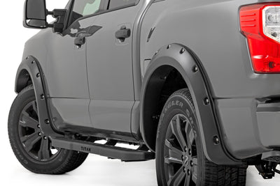 Rough Country Pocket Fender Flares | K23 Brilliant Silver | Nissan Titan 2WD/4WD (17-24)