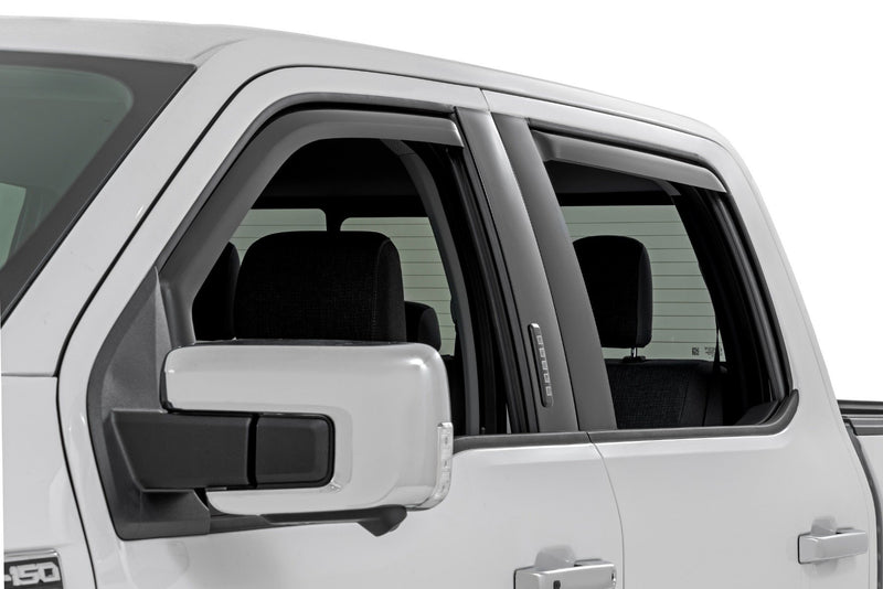 Side Window Deflectors | In Channel Rain Guard | Ford F-150/Lightning/F-250/F-350/Raptor (15-26)
