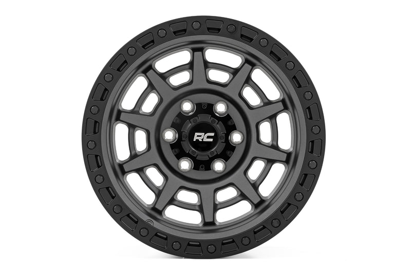 Rough Country 85 Series Wheel | Simulated Beadlock | Gunmetal Gray/Black | 17x9 | 8x6.5 | +0