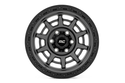 Rough Country 85 Series Wheel | Simulated Beadlock | Gunmetal Gray/Black | 17x9 | 8x170 | -12