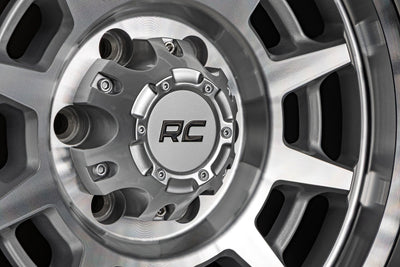 Rough Country 85 Series Wheel | Simulated Beadlock | Full Machine | 17x9 | 5x4.5 | -12mm