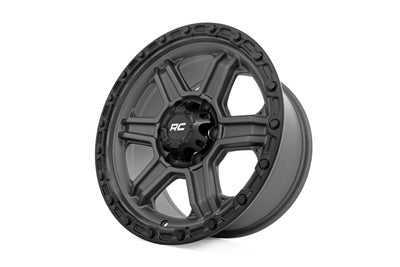 Rough Country 79 Series Wheel | One-Piece | Gunmetal Gray w/Black Ring | 17x8.5 | 6x5.5 | 0mm