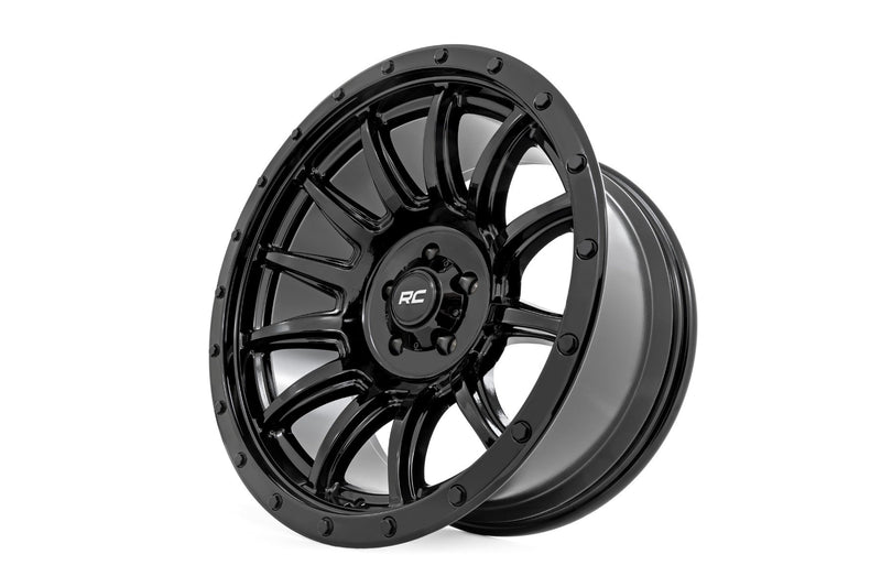Rough Country 90 Series Wheel | One-Piece | Gloss Black | 20x10 | 6x5.5 | -19mm