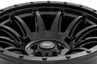 Rough Country 90 Series Wheel | One-Piece | Gloss Black | 18x9 | 6x5.5 | -12mm