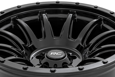 Rough Country 90 Series Wheel | One-Piece | Gloss Black | 20x10 | 8x170 | -19mm