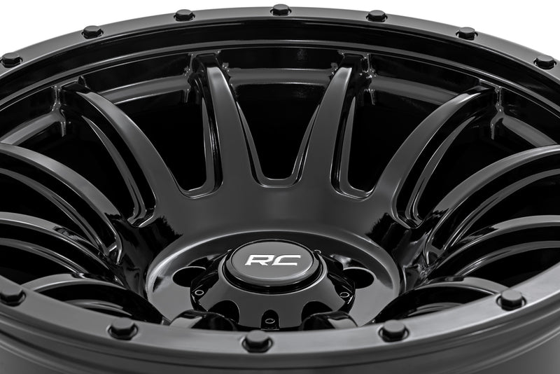 Rough Country 90 Series Wheel | One-Piece | Gloss Black | 20x10 | 8x170 | -19mm