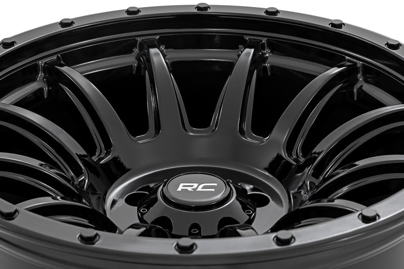 Rough Country 90 Series Wheel | One-Piece | Gloss Black | 20x10 | 6x5.5 | -19mm