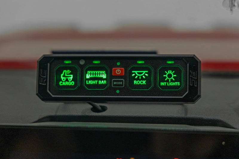 Rough Country 4 Gang Switch Panel | RGB Backlit Buttons | Multifunction Modes
