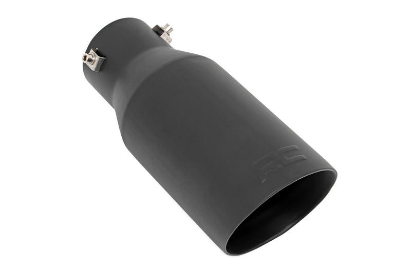 Exhaust Tip | Black | RC Logo | 2.5-3.125 Inch Pipe