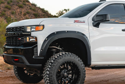 Rough Country Pocket Fender Flares | GAN Silver Ice Metallic | Chevy Silverado 1500 (19-21)