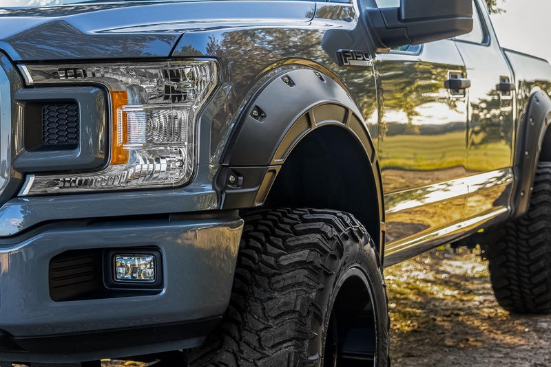 Rough Country Fender Flares | Defender | PQ Race Red | Ford F-150 2WD/4WD (2015-2020)