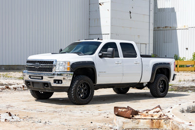 Rough Country Pocket Fender Flares | 6'7" & 8' Bed | GIW Graystone | Chevy Silverado 1500/2500HD/3500HD (07-14)