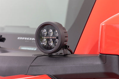 Rough Country Black Series Round LED Light Pair | 3.5 Inch | Amber DRL