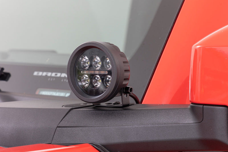 Rough Country Black Series Round LED Light Pair | 3.5 Inch | Amber DRL