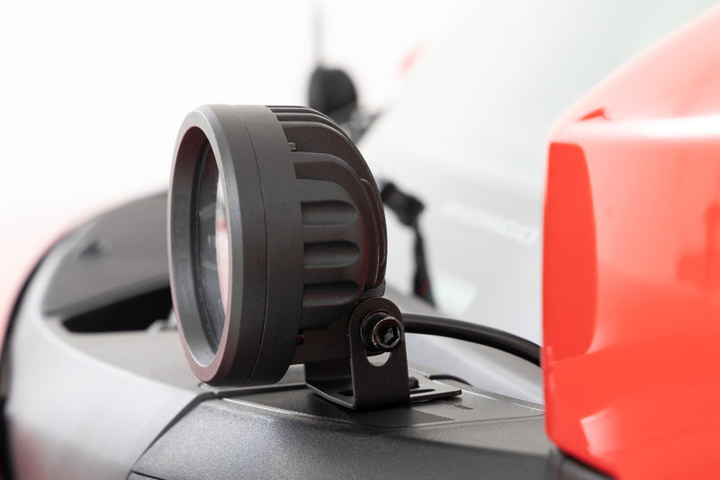 LED Light Kit | Ditch Mount | 3.5" Black Round Pair | Amber DRL | Ford Bronco (21-25)