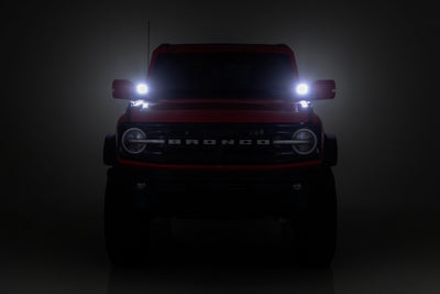 LED Light Kit | Ditch Mount | 3.5" Black Round Pair | Amber DRL | Ford Bronco (21-25)
