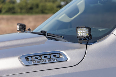 LED Light Kit | Ditch Mount | 2" Black Pair | Amber DRL | Ram 1500 (19-26)