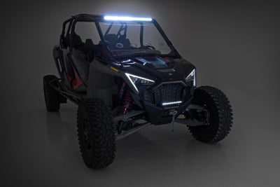 30" Single Row Light Mount | Front | Black Series | White DRL | Polaris RZR Turbo R