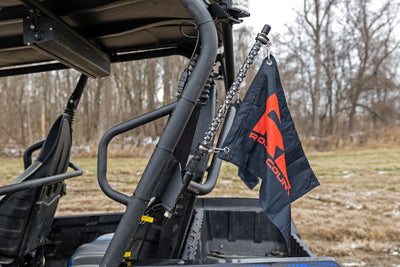 Whip Mount | Cage | 4' Multl-Color LED Whip Pair | Kawasaki Teryx4 800