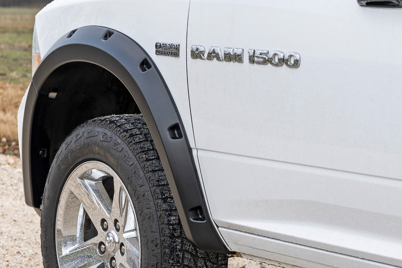 Rough Country Pocket Fender Flares | PS2 Bright Silver Metallic | Ram 1500 2WD/4WD (2009-2018 & Classic)