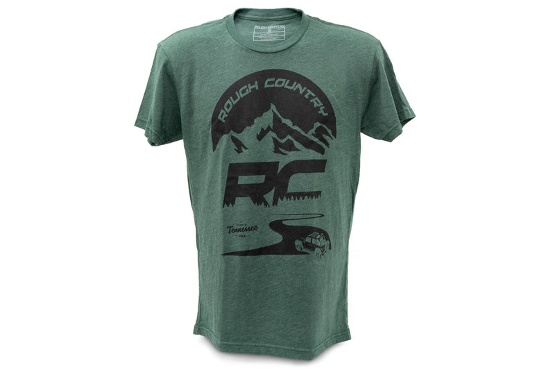 Rough Country T-Shirt | RC Mountains | Forest Green | 2XL