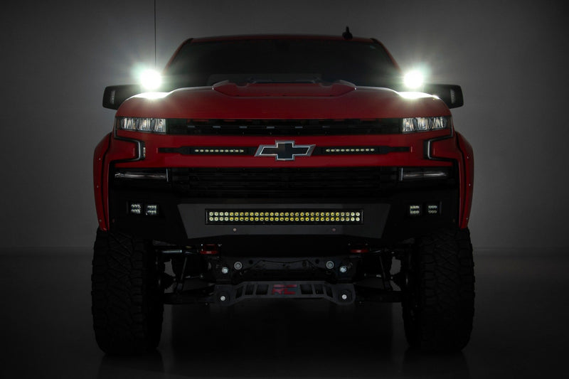 LED Light Kit | Ditch Mount | 2" Black Pair | Amber DRL | Chevy Silverado 1500 (19-26)