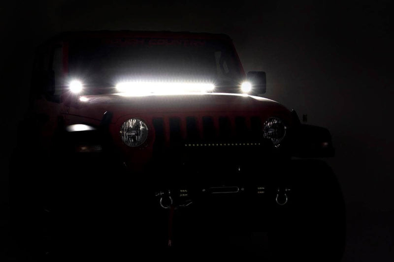 LED Light Kit | Hinge Mount | 2" Black Pair | White DRL | Jeep Gladiator JT/Wrangler JL (18-25)