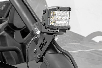 LED Light Kit | "A" Pillar Mount | 2" Black Pair | White DRL | Polaris RZR PRO XP