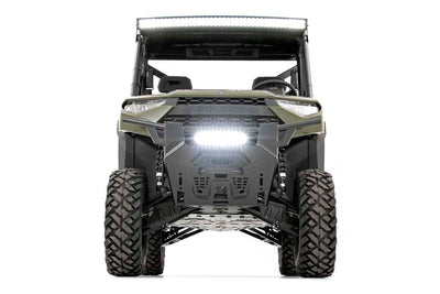 LED Light Kit | Bumper Mount | 12" Black Single Row | White DRL | Polaris Ranger XP 1000