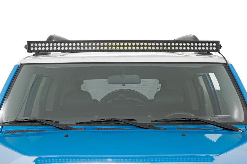 Rough Country 50 Inch Black Series LED Light Bar | Curved | Dual Row | Cool White DRL
