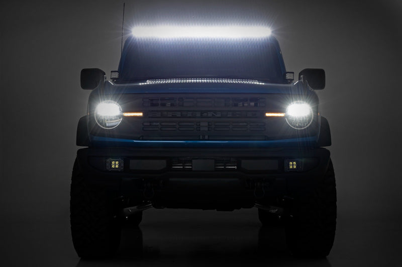 Rough Country 50 Inch Black Series LED Light Bar | Single Row | Cool White DRL