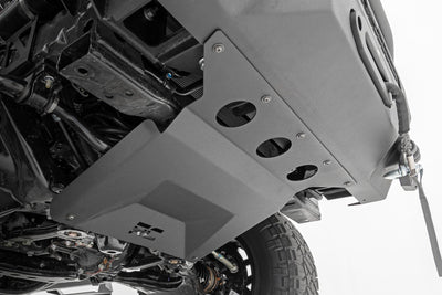 Rough Country Front Bumper | Hybrid | 20" Blk LED | 9500-Lb Winch Syn | Toyota Tacoma (16-23)
