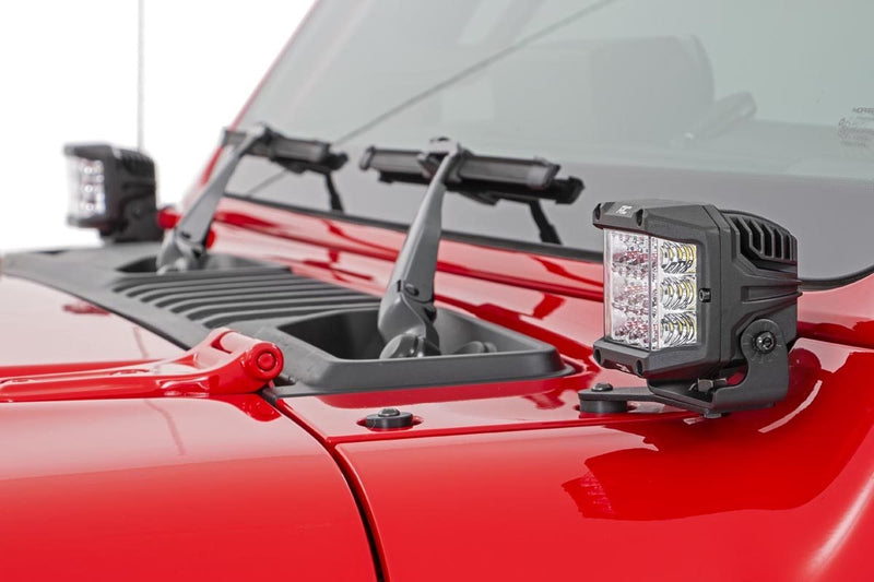 Rough Country 3 Inch Chrome Series LED Lights | Wide Angle Osram | Pair