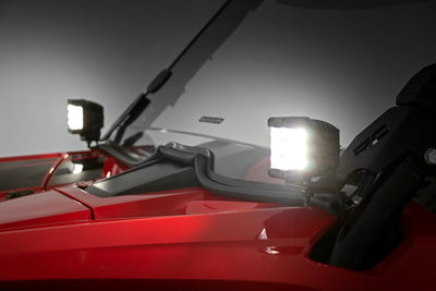 LED Light Kit | Cage Mount | 2" Chrome Pair | Wide Angle | Honda Talon 1000
