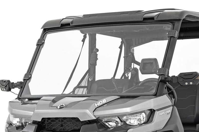 Rough Country Full Windshield | Scratch Resistant | Can-Am Defender HD 8/HD 9/HD 10