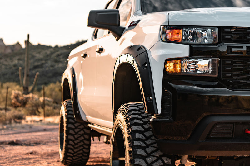 Rough Country Fender Flares | Defender | GJI Shadow Gray | Chevy Silverado 1500 2WD/4WD (2019-2026 & Refresh)