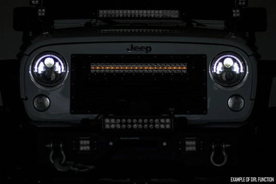 Rough Country 50 Inch Black Series LED Light Bar | Dual Row | Amber DRL