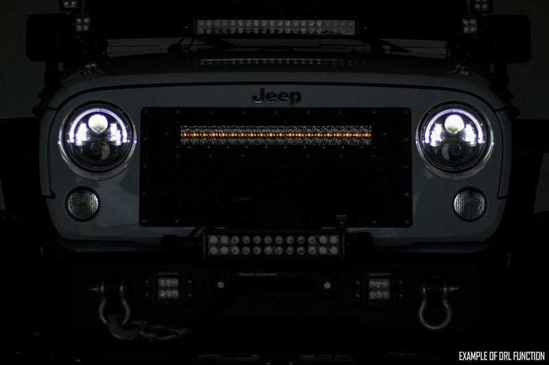 Rough Country 20 Inch Black Series LED Light Bar | Single Row | Amber DRL