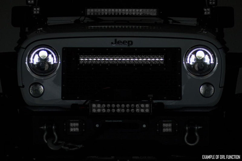 Rough Country 50 Inch Black Series LED Light Bar | Dual Row | Cool White DRL