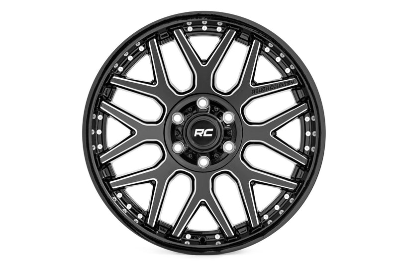 Rough Country 95 Series Wheel | Machined One-Piece | Gloss Black | 22x10 | 6x5.5 | -25mm